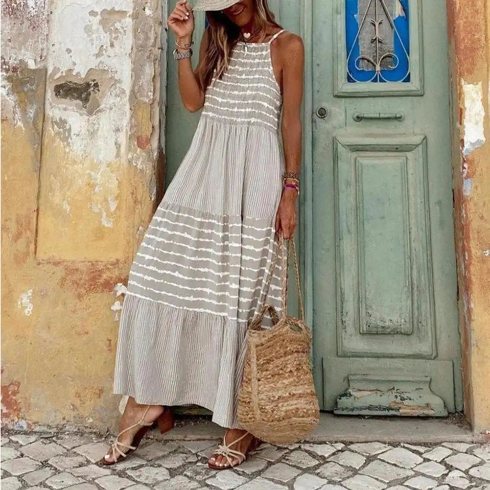 Striped Boho Beach Dress Striped Boho Beach Dress