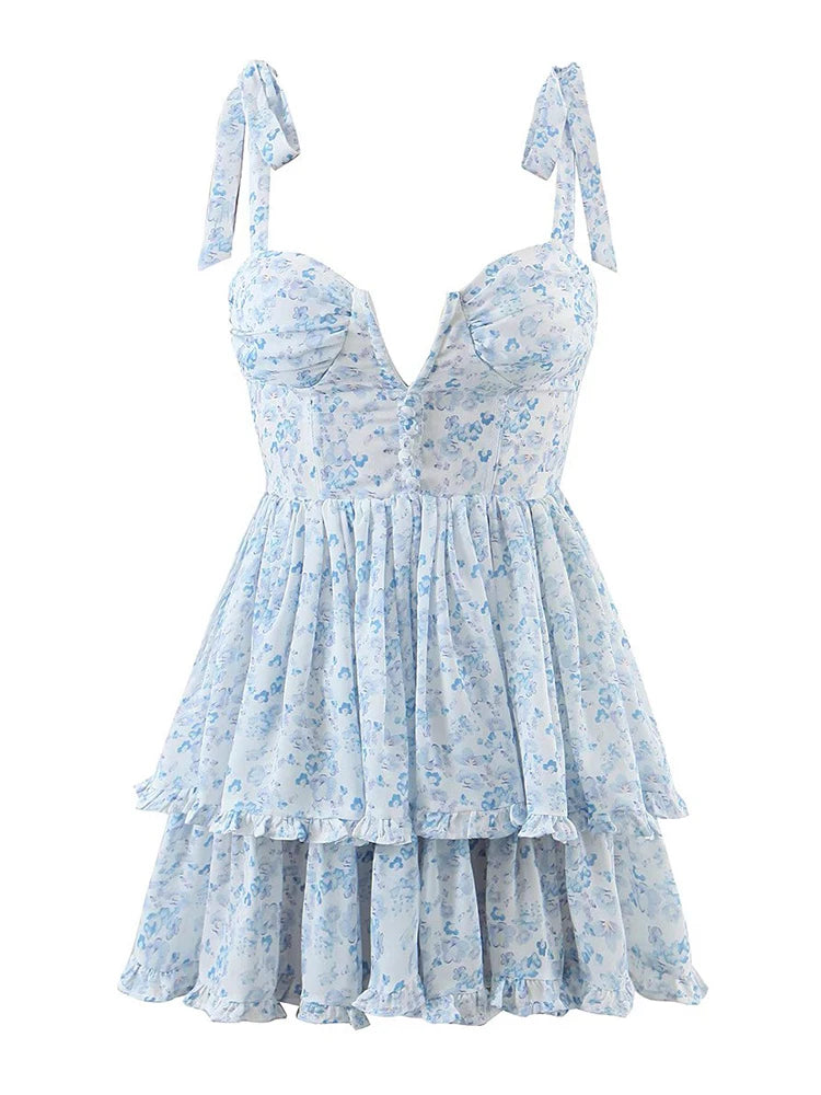 Ruffle Floral Mini Dress