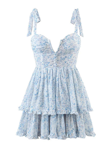 Ruffle Floral Mini Dress