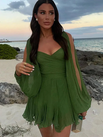 Split Sleeve Mini Dress