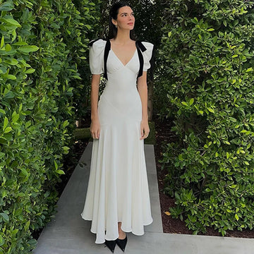 Plunge Bow Maxi Dress