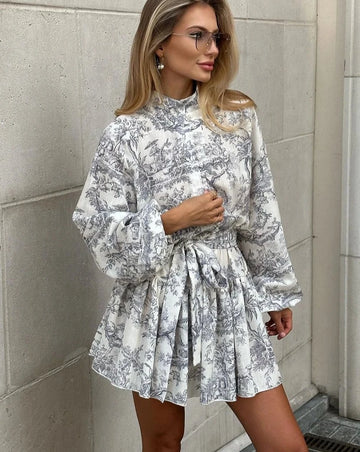 Vintage Long Sleeve Mini Dress