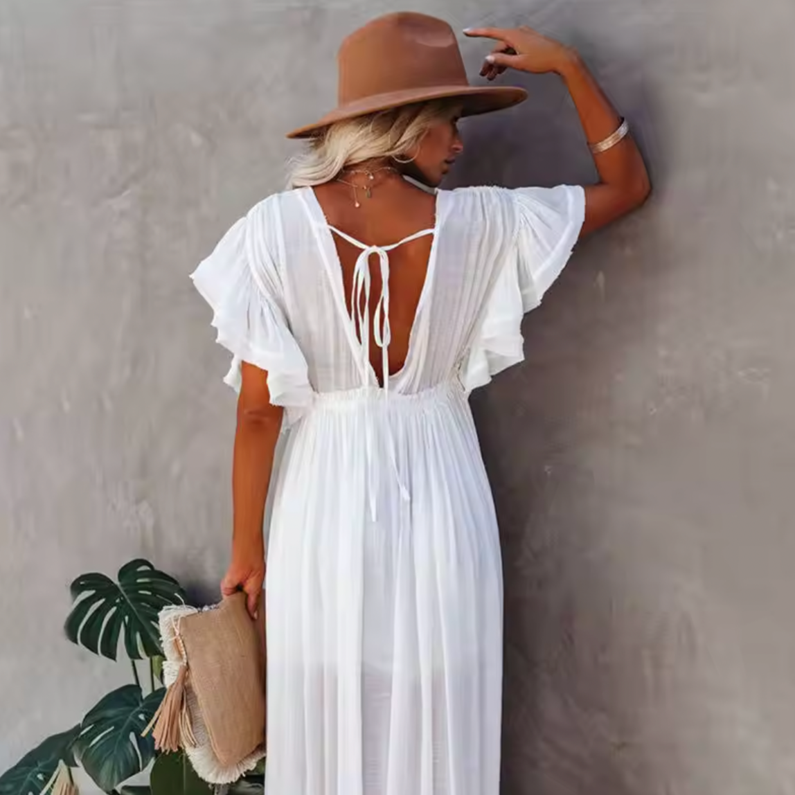 Plunging Maxi Beach Dress
