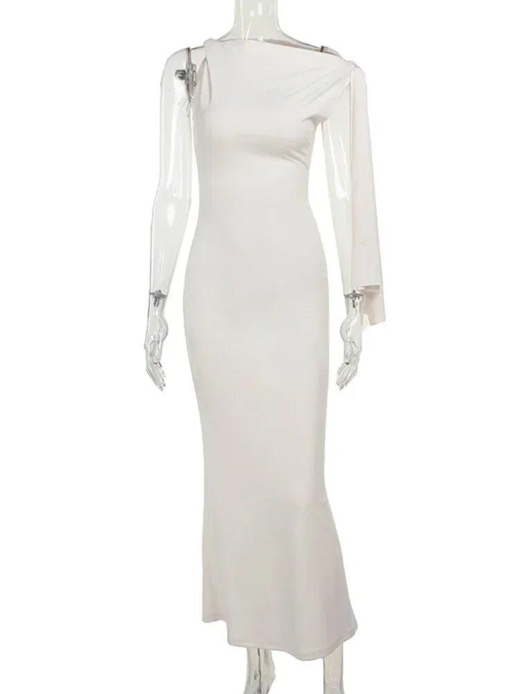 Asymmetrical Slim Maxi Dress - LUVVITT Fashion