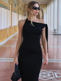 Asymmetrical Slim Maxi Dress - LUVVITT Fashion