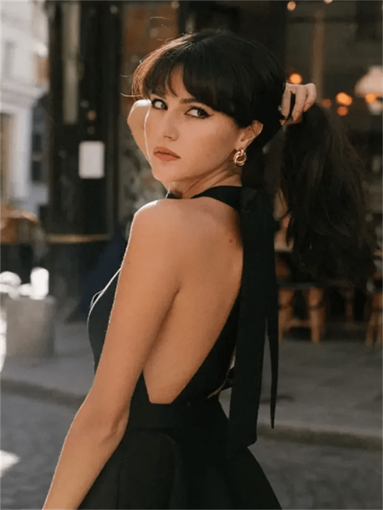 Backless Halter Mini Dress - LUVVITT Fashion