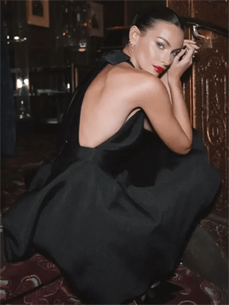 Backless Halter Mini Dress - LUVVITT Fashion