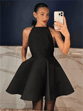 Backless Halter Mini Dress - LUVVITT Fashion