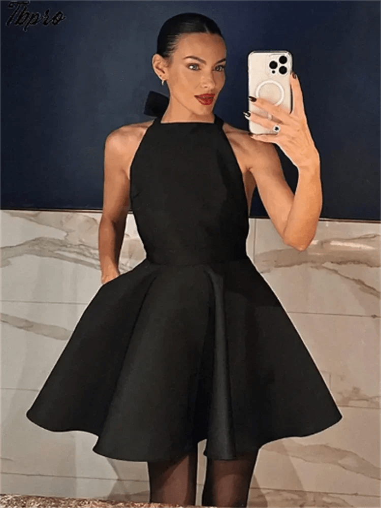 Backless Halter Mini Dress - LUVVITT Fashion