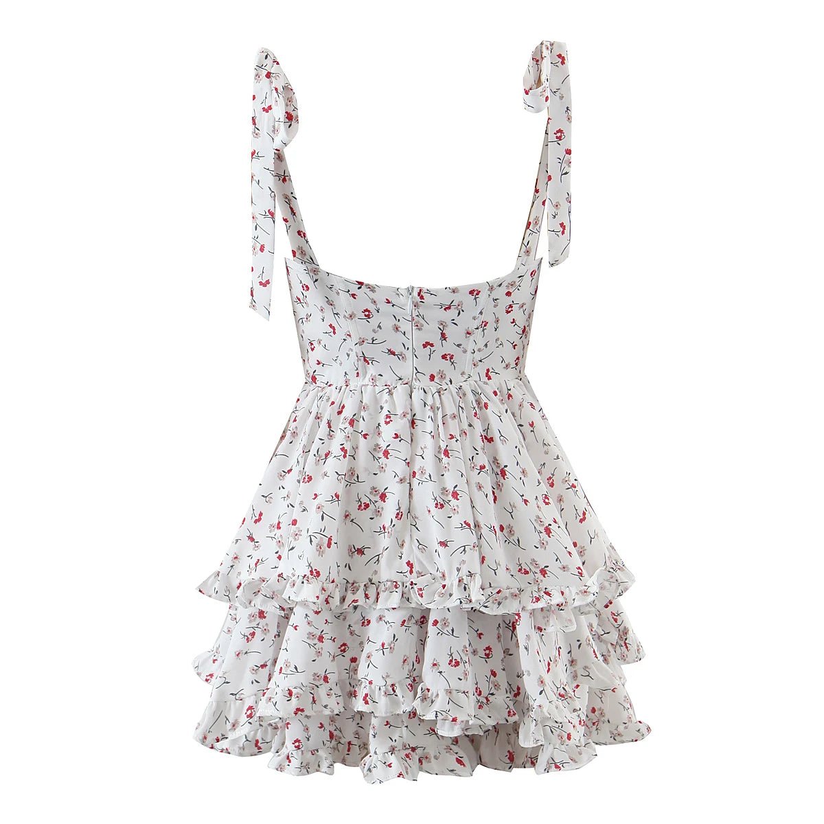 Bow Floral Mini Dress - LUVVITT Fashion