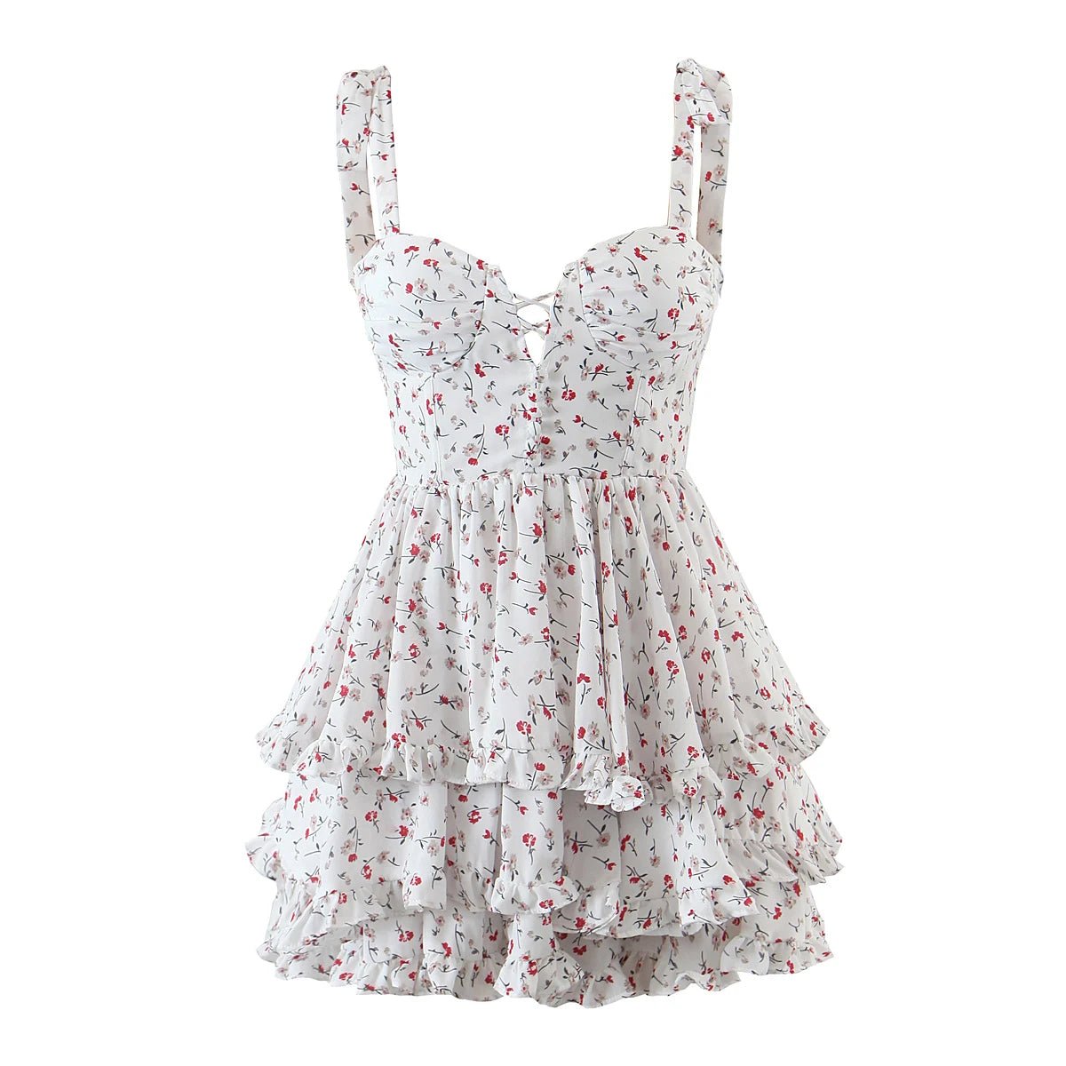 Bow Floral Mini Dress - LUVVITT Fashion