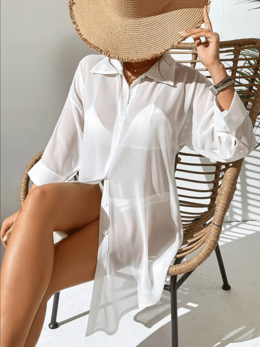 Chiffon Polo Beach Cover-up - LUVVITT Fashion
