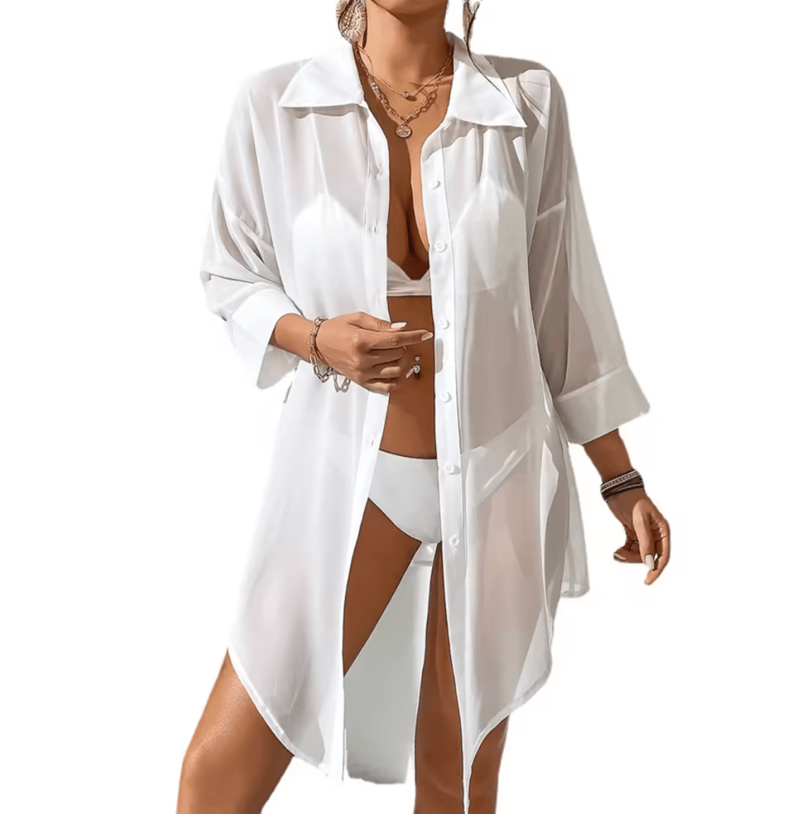 Chiffon Polo Beach Cover-up - LUVVITT Fashion