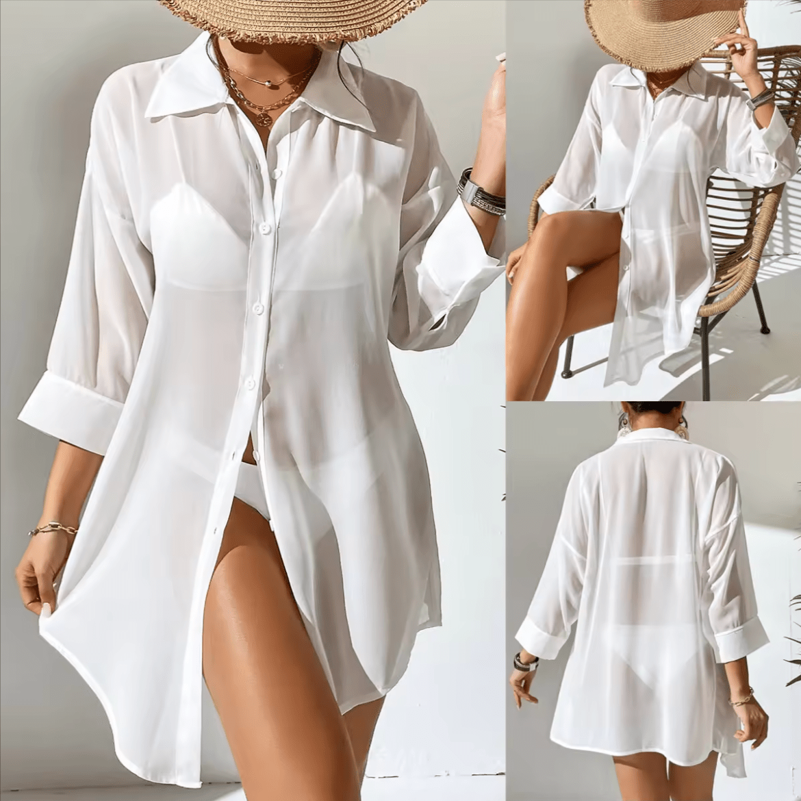 Chiffon Polo Beach Cover-up - LUVVITT Fashion