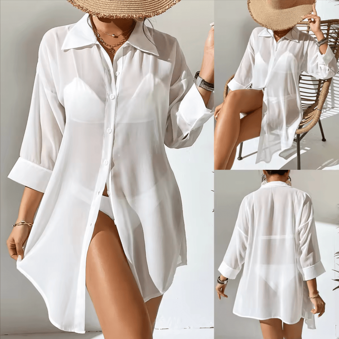 Chiffon Polo Beach Cover-up - LUVVITT Fashion