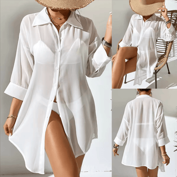 Chiffon Polo Beach Cover-up - LUVVITT Fashion