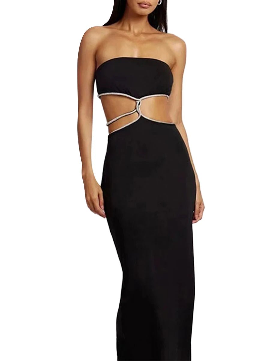 Cutout Slim Long Dress - LUVVITT Fashion