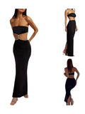 Cutout Slim Long Dress - LUVVITT Fashion