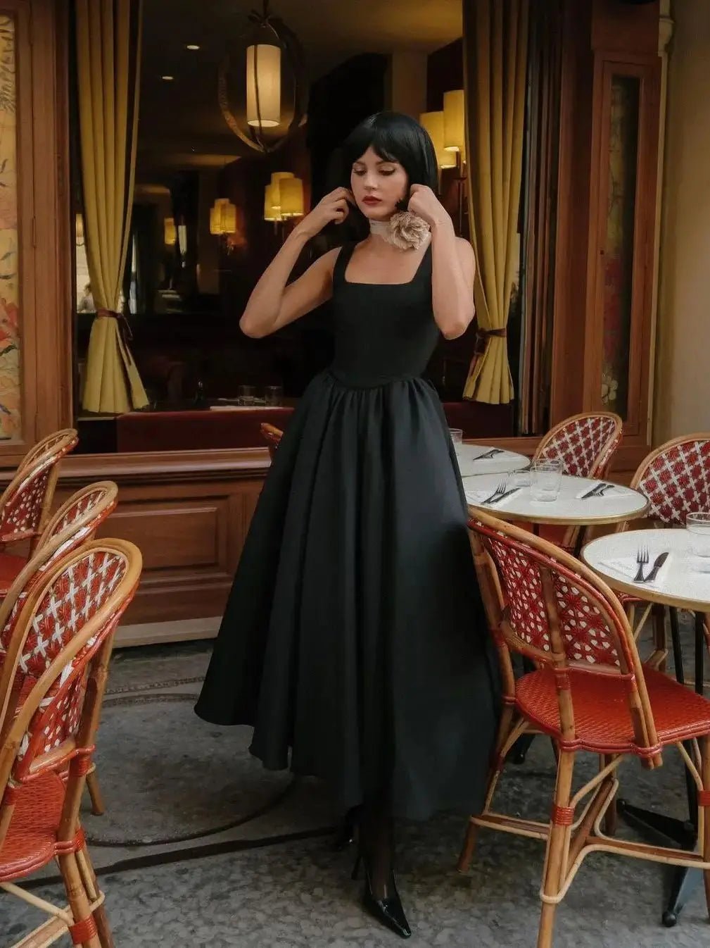 Elegant Black Long Dress - LUVVITT Fashion