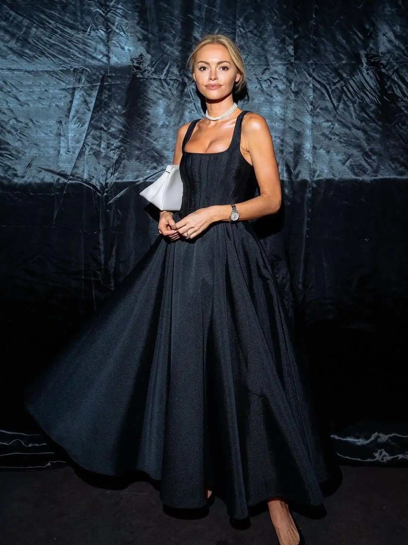 Elegant Black Long Dress - LUVVITT Fashion