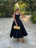 Elegant Black Long Dress - LUVVITT Fashion