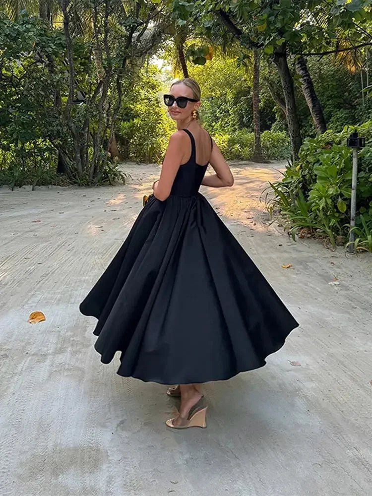 Elegant Black Long Dress - LUVVITT Fashion