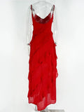Elegant Red Chiffon Slip Dress - LUVVITT Fashion