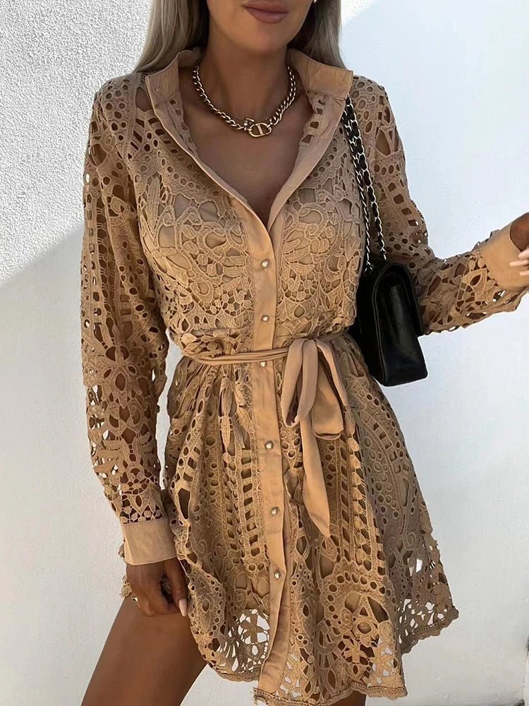 Embroidered Mini Dress - LUVVITT Fashion