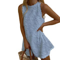 Floral Embroidery Mini Dress - LUVVITT Fashion