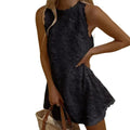 Floral Embroidery Mini Dress - LUVVITT Fashion