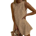 Floral Embroidery Mini Dress - LUVVITT Fashion