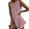 Floral Embroidery Mini Dress - LUVVITT Fashion