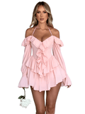 Halter Ruffle Flare Mini Dress - LUVVITT Fashion