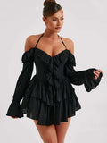 Halter Ruffle Flare Mini Dress - LUVVITT Fashion