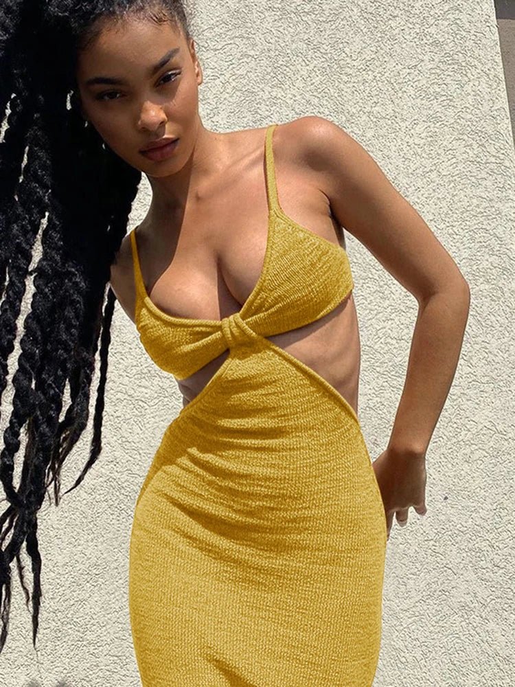 Knitted Cutout Beach Dress - LUVVITT Fashion