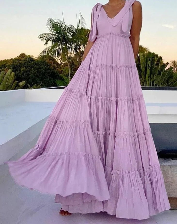 Lace-up Maxi Sundress - LUVVITT Fashion